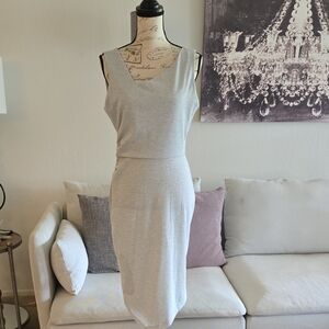Elegant Gray Sleeveless Dress